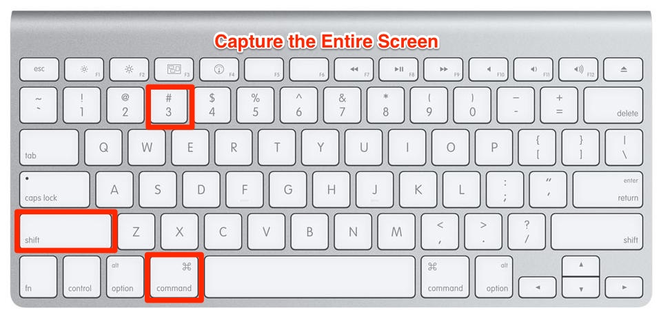 keys to push for screenshot mac with regular keyboard